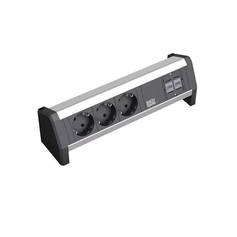 Power extension Bachmann Desk 1 3 AC outlets Black