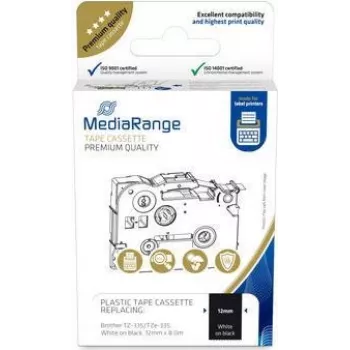MediaRange Plastic tape cassette Brother TZ-335 12mm 8m white on black