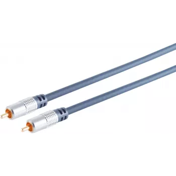 Cinch (RCA) cable ShiverPeaks 90022-5.0MHQ 5 m — chrome metal connectors, gold-plated contacts