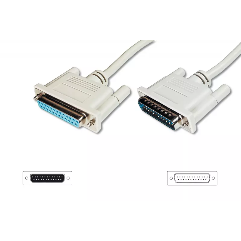 Digitus Datatransfer extension cable D-Sub25/M - D-Sub25/F