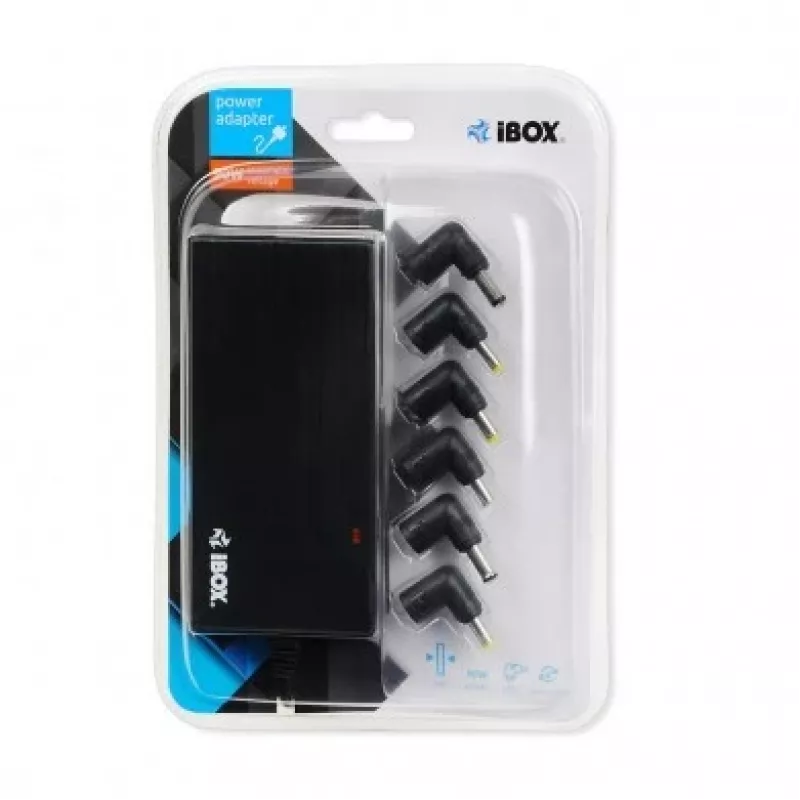 Power adapter/inverter IBOX IUZ90WA 90 W, input 100–240 V, output 4.5 A, adjustable voltage, indoor, black