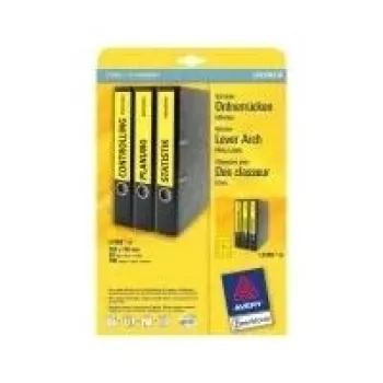 Binder Labels Avery L4765-20 Yellow 192 x 38mm