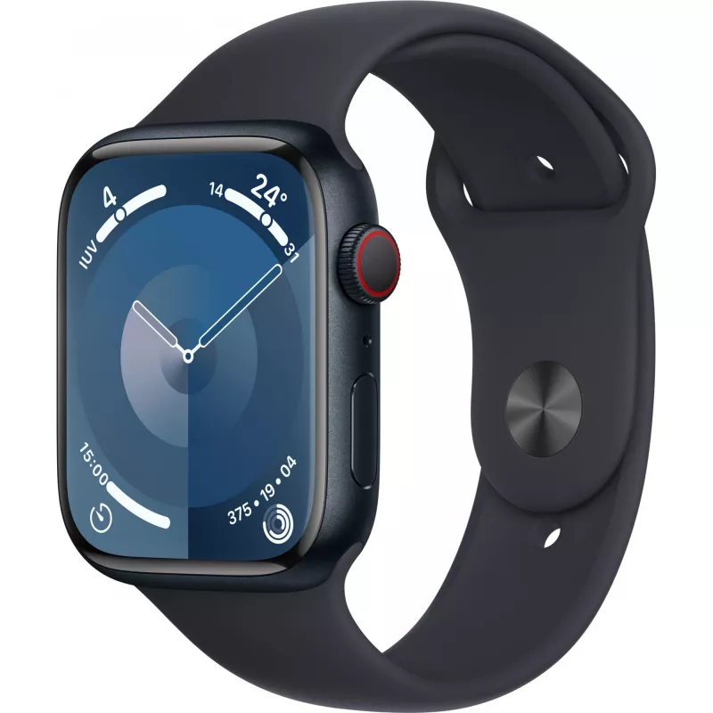 APPLE Watch Series 9 GPS + Cellular 45mm Midnight Aluminium Case with Midnight Sport Band - M/L (MRMD3QF/A)