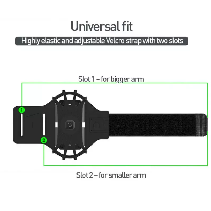 Armband Tellur A100 Black adjustable fit for smartphones — sports armband, universal size