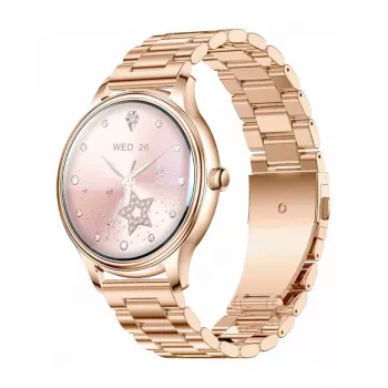 Smart watch Colmi L28 with Gold case and Gold stainless steel strap
