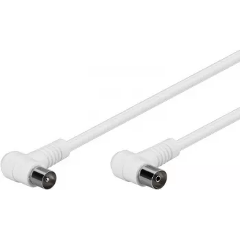 Wentronic Goobay Antenna Angled Connection Cable, 100% Shielded, White, 1.5 m - Coax Plug 90° Koax-Socket 90° (67353)