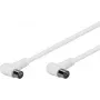 Wentronic Goobay Antenna Angled Connection Cable, 100% Shielded, White, 1.5 m - Coax Plug 90° Koax-Socket 90° (67353)