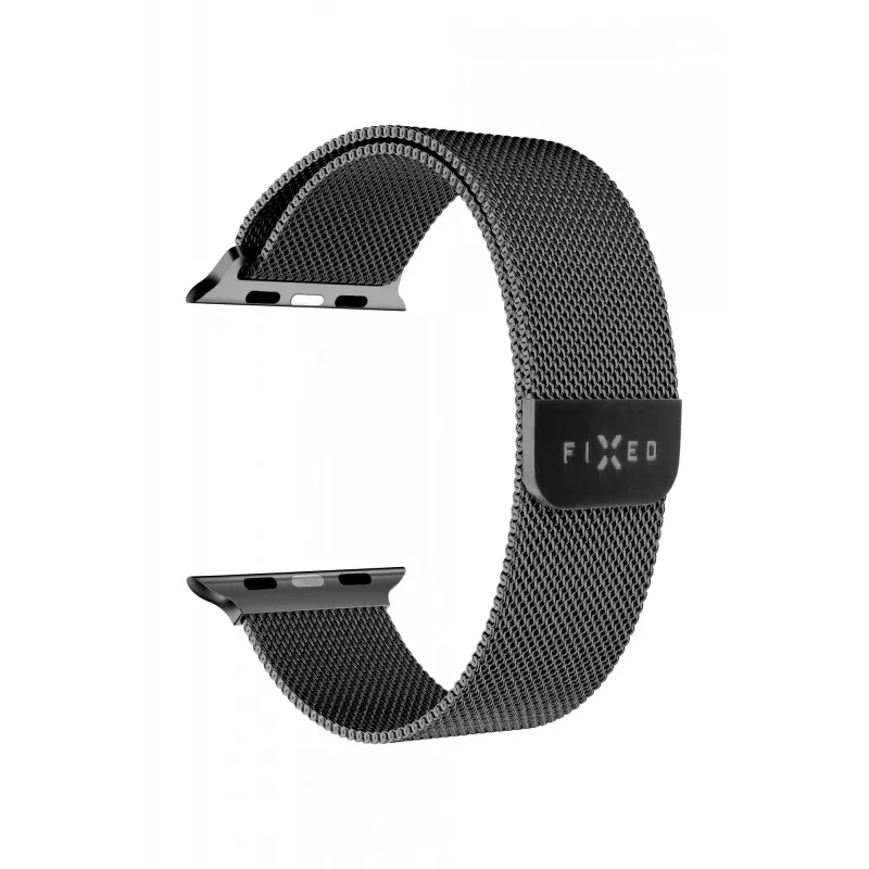 Replacement mesh strap for Apple Watch by FIXED — compatible with 42/44/45/46/49 mm (black)