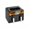 Amica AFM 7020 Double Air Fryer, 8 L, 2400 W, Black