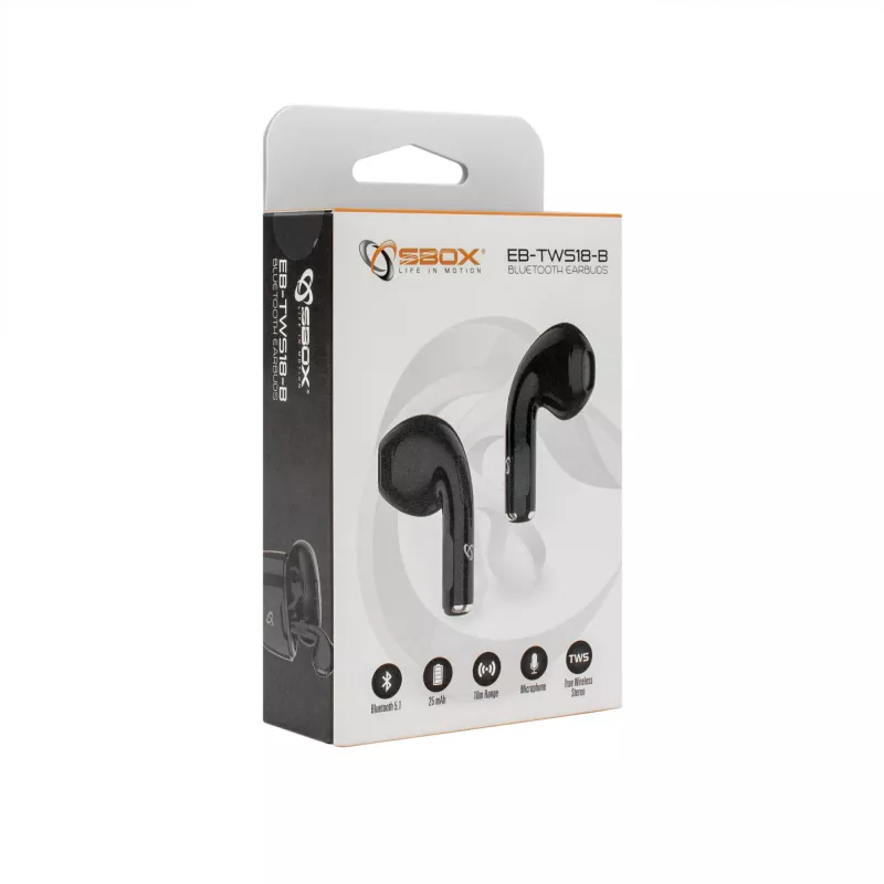 Headphones SBOX EB-TWS18 Black