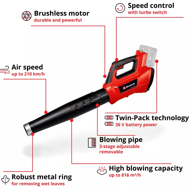 Handheld blower Einhell GE-LB 36/210 Li E-Solo