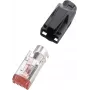 renkforce RJ45-Connector TM21 CAT 6, Shielded Plug, straight Pole: 8P8C H9561.4-10 Black H9561.4-10 10 pc(s) (H9561.4-10)