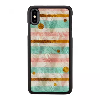 Protective smartphone case iKins for iPhone XS Max — Pop Mint Black, hard shell with raised edges