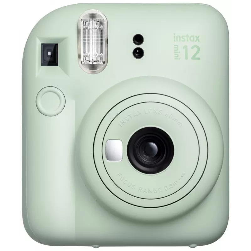 Instant camera Fujifilm Instax Mini 12 Green — picture 86x54 mm, film 62x46 mm, 60 mm equiv. focal length