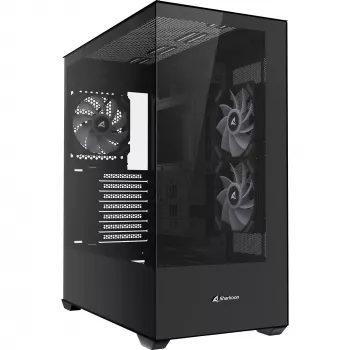 PC tower case Sharkoon SK6 ARGB Tower ATX Black — mid-tower ATX, ARGB lighting, tempered glass side panel