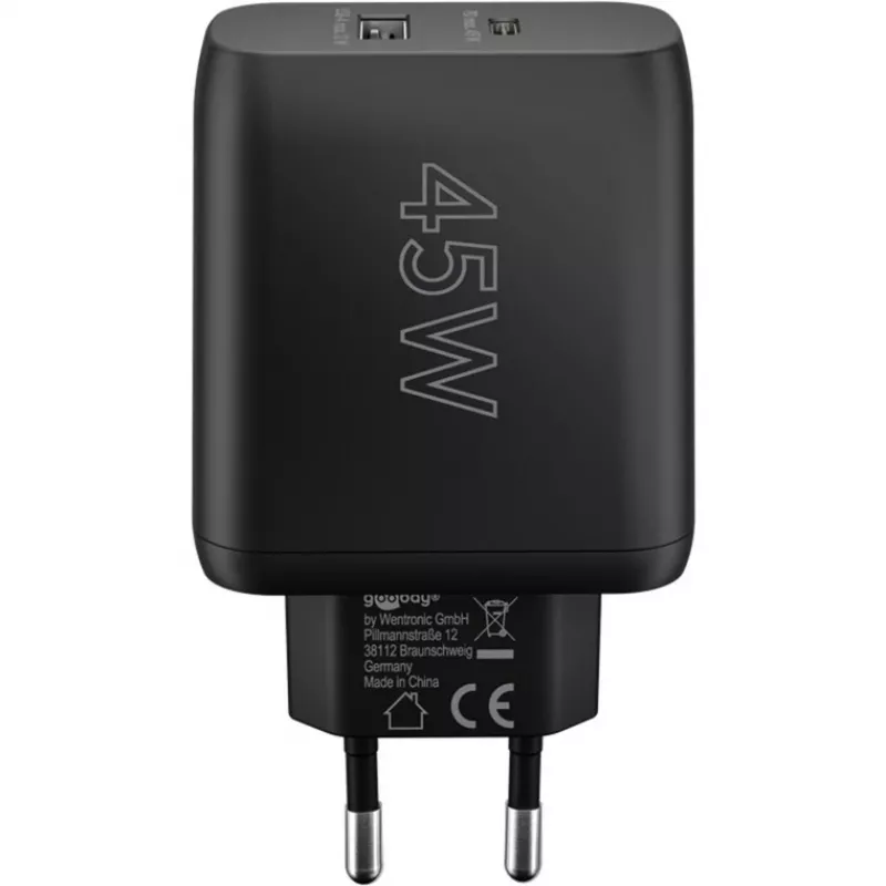 Goobay 65411 Charger for Mobile Devices Headphones - Smartphone - Tablet Black AC Fast Charging Indoor (65411)