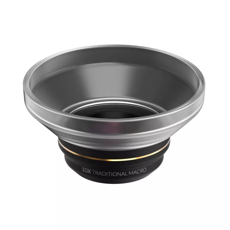 Photo lens ShiftCam LU-MC-025-23-EF — Macro lens 25x, M12 mount, aluminium/glass, 34.8 mm, 36.6 g, black/gold