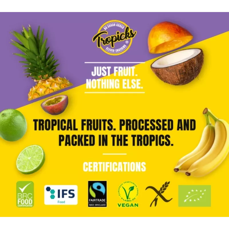 Tropicks Dried pineapple roll, 27 g