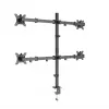 Monitor mount Gembird MA-D4-01, desk clamp for up to 4 displays, 32 inch (81.3 cm), 40 kg, VESA 75x75–100x100, black