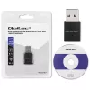 Wireless Mini USB Wi‑Fi Adapter QOLTEC 57007 — Single‑band 2.4 GHz, up to 150 Mbps, internal antenna