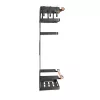 MACLEAN MC-910 Magnetic Kitchen Shelf Organizer with Towel Bar and 5 Hooks, Black, 5 kg Load Capacity