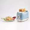 Ariete 155 Design 2 Slice Toaster with Sandwich Cages, 6 Toasting Levels, 810 W, Stainless Steel Body, Removable Crumb Tray, Pastel Blue