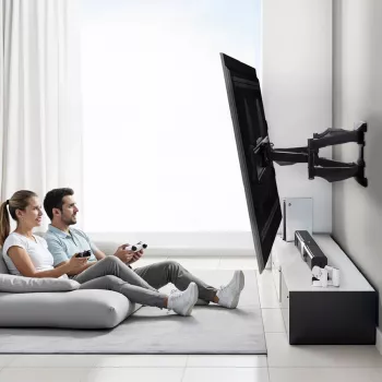 Wall TV mount MACLEAN MC-781 for 66–177.8 cm (26–70 inch) screens, tilt -12–2°, VESA 100x100–400x400, max load 45 kg, black