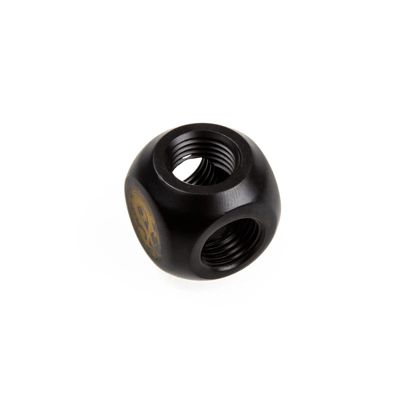 T-Adapter 3x G¼ (3-way) for water cooling, BitsPower BP-CBTMB, carbon black finish