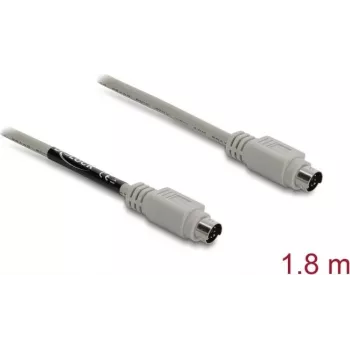 PS/2 cable DELOCK 87235 — 6‑pin Mini‑DIN to 6‑pin Mini‑DIN, 1.8 m, beige