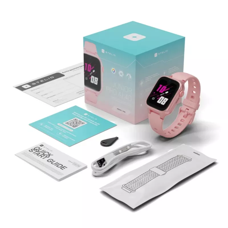 Smartwatch Stelio Junior Pro AI 4G ST-SWJ102-PK — children's 4G watch, pink