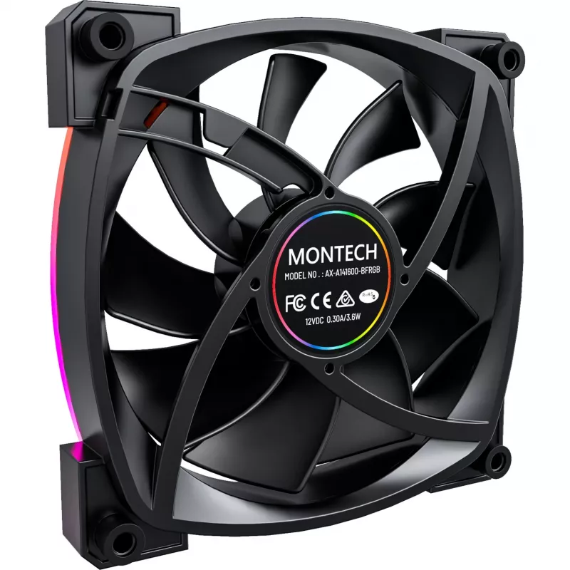Fan Montech AX140 PWM 14 cm Black 540-1760 RPM