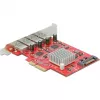 Delock PCI Express x4 Card to 4 x external SuperSpeed USB 10 Gbps (USB 3,2 Gen 2) USB Type-A female - USB-Adapter - PCIe 3.0 x4 - USB 3,2 Gen 2 x 4 (90481)