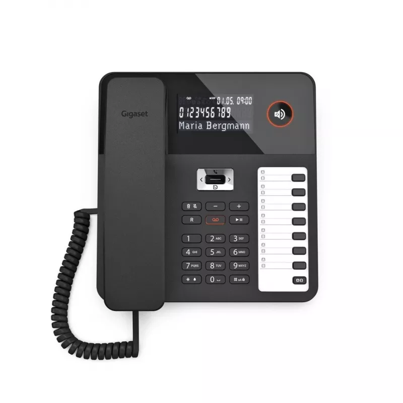 DECT telephone Gigaset DESK 800A Wired handset 200 phonebook entries Black