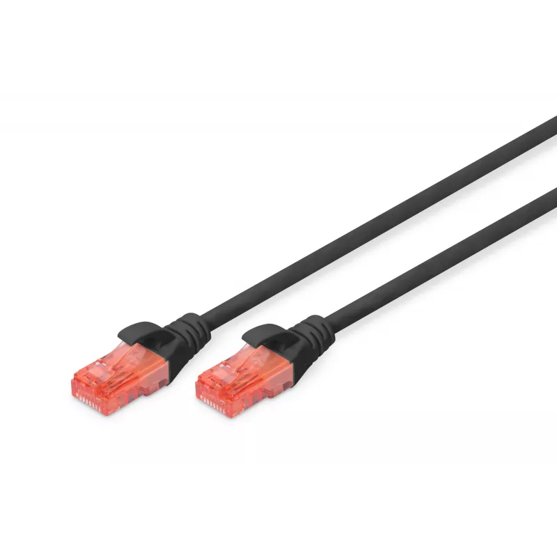 Network Cable Digitus CAT 6 U/UTP patch cord RJ-45 Cat6 3m Black