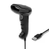 Handheld barcode reader QOLTEC 50868 — 1D/2D laser scanner, USB wired & wireless, working distance 600 mm, black