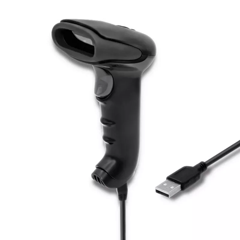 Handheld barcode reader QOLTEC 50868 — 1D/2D laser scanner, USB wired & wireless, working distance 600 mm, black