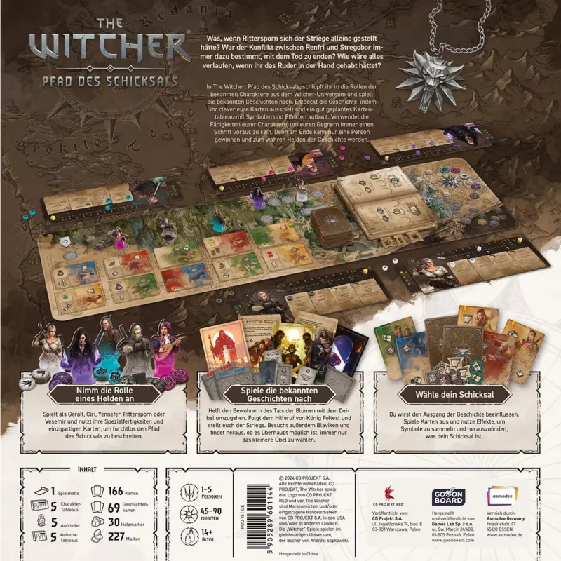 Board game Asmodee The Witcher: Pfad des Schicksals – tabletop adventure, story-driven scenario play
