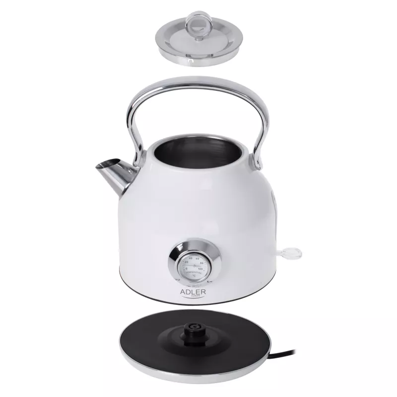 Electric kettle Adler 1.7 L 2200 W Metallic White