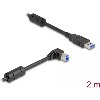 DeLOCK USB Cable Type-A male to Type-B male 90° right angled 2 m
