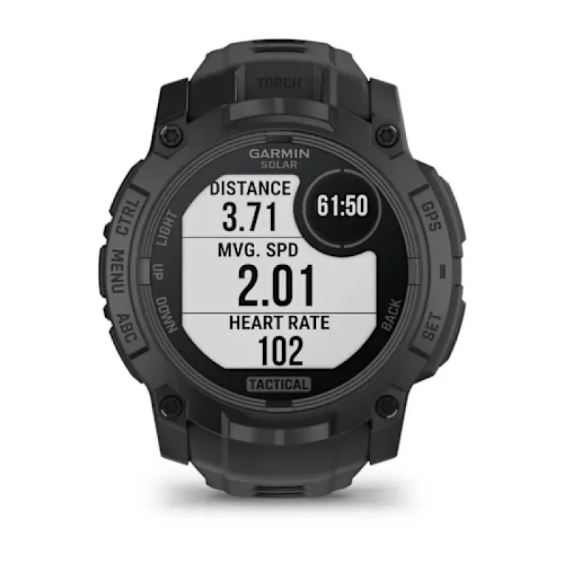 Smartwatch GARMIN Instinct — 45 mm, 3.05 cm (1.2 inch) AMOLED 390×390 Touchscreen, 4 GB, GPS, Silicone Band Black, 53 g