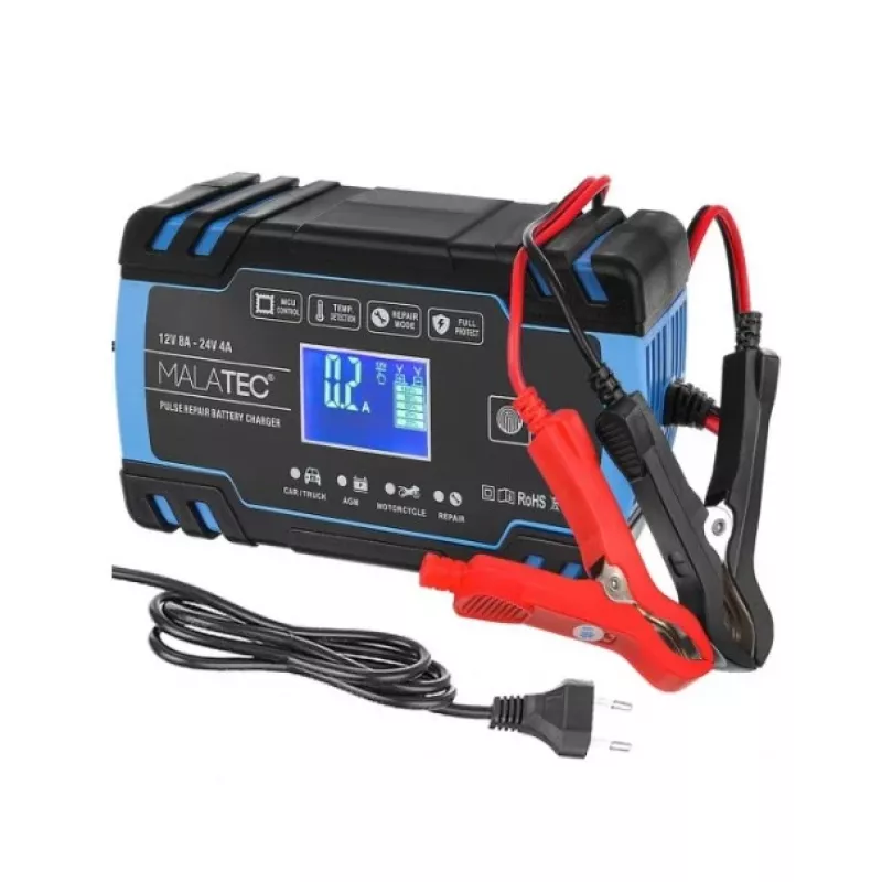 Extralink | Automatic Charger | for 12/24V 8A battery blue