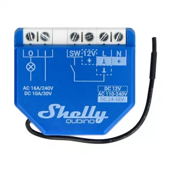 Smart relay Shelly Qubino Wave 1 Plastic 110–240V 16A, Z-Wave 868.4 MHz, blue, wall mount