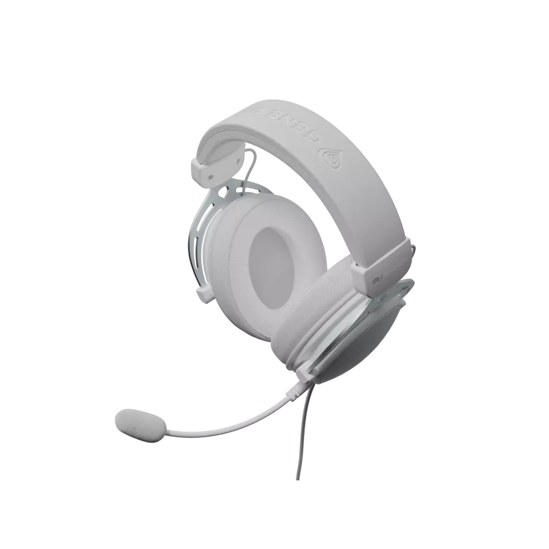 Wired headphones Genesis Toron 531 White with microphone, lightweight on-ear design