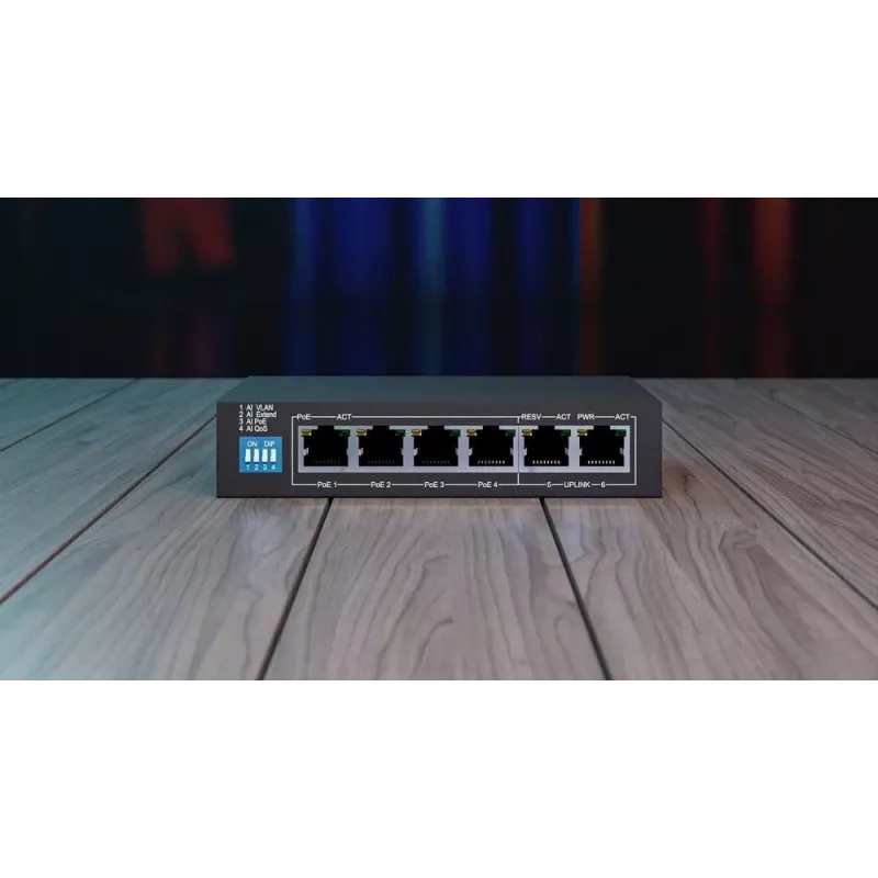 Unmanaged Switch Extralink EUROS V2 4x 100Mb/s PoE/PoE+