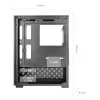 Mini Tower PC case TACENS Mars Gaming MC-SE2 — Mini-ITX / Micro-ATX, black, side window, bottom PSU, supports 2x2.5 inch + 1x3.5 inch