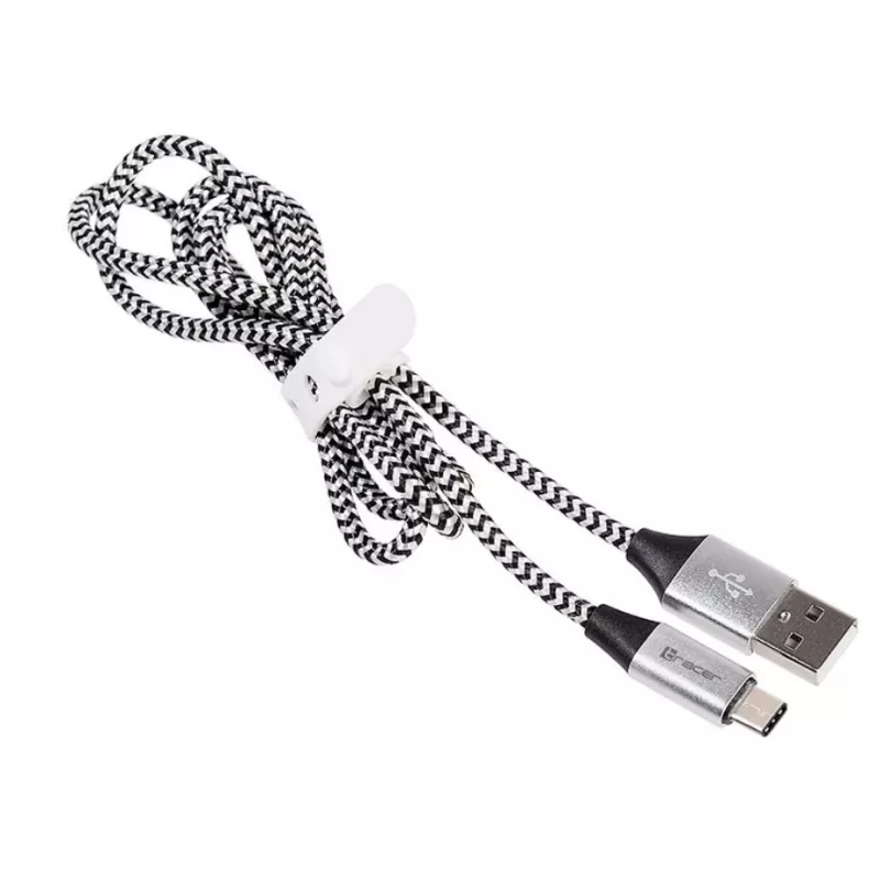 Cable USB 2.0 Type-C male - C male 1,0m black-silver