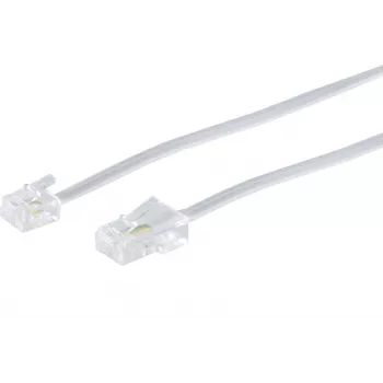 Telephone cable ShiverPeaks BS70256-W 6 m RJ-11 RJ-45 White