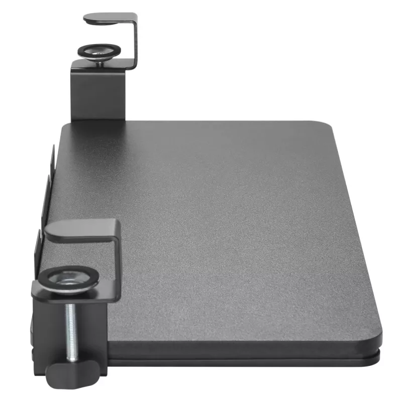 Maclean MC-839 Keyboard Sliding Platform | Under Desk Drawer for Keyboard and Mouse | Clamp on Keyboard Tray | Ergonomic Workstation Solution | P