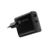 Wired Mobile Device Charger NATEC NUC-2145, 65W, USB-C PD 3.0 + QC 3.0, 1x USB-C, 1x USB-A, 110–240V, Black