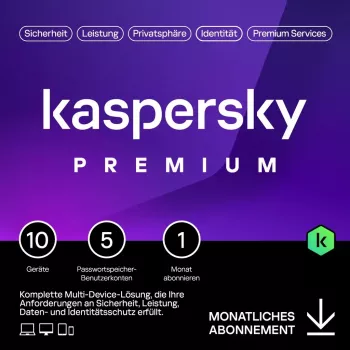 Kaspersky Premium – 10 Devices, 1 Month - Subscription (ABO) – ESD-DownloadESD